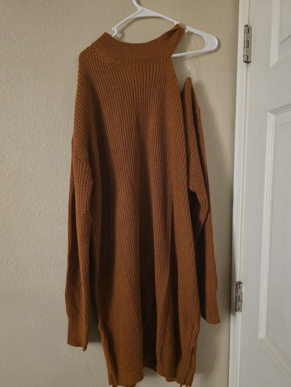 NWT Fashion Nova Size 3X Orange Sweater Dress Cut Out